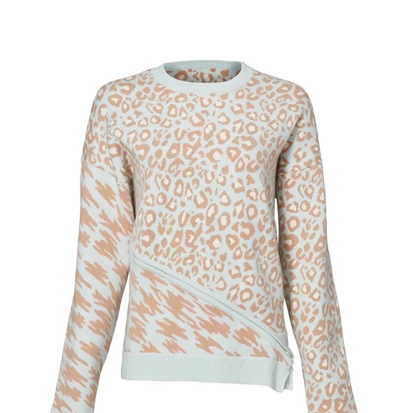 Opening Ceremony Glacier Blue Animal Zip Sweater - Picture 3 of 12